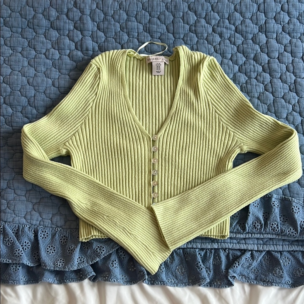 Sincerely Jules Green V-Neck Sweater for Timeless Elegance